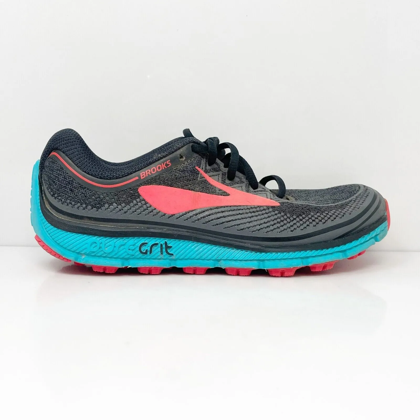 Brooks Womens Pure Grit 6 1202481B014 Black Running Shoes Sneakers Size 7 B