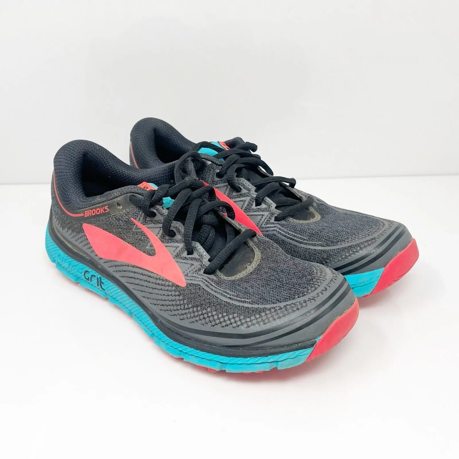 Brooks Womens Pure Grit 6 1202481B014 Black Running Shoes Sneakers Size 7 B