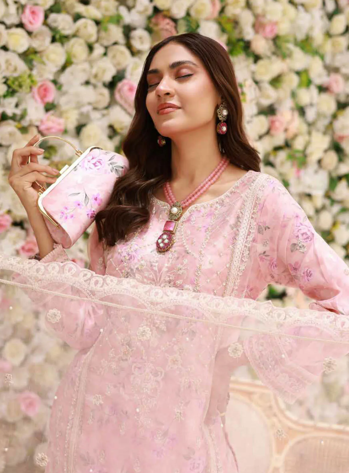 Elaf By Schick Luxury Embroidered Organza 3 Piece Semi Stitched Suit SDH24E LEO-06