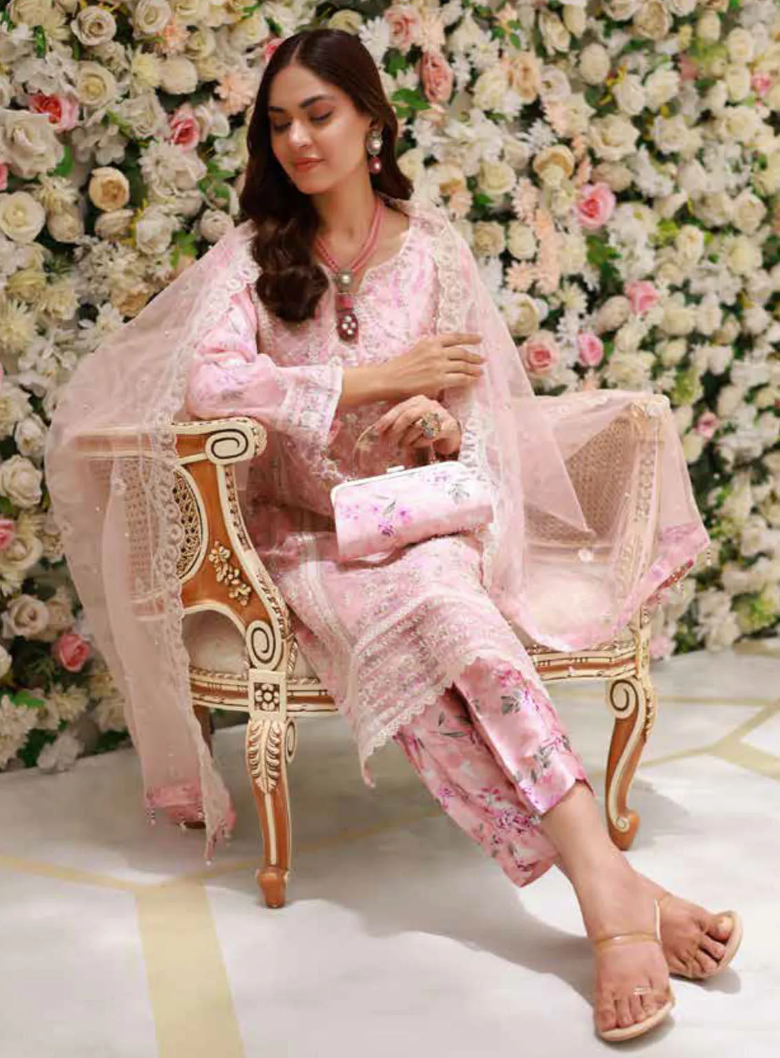 Elaf By Schick Luxury Embroidered Organza 3 Piece Semi Stitched Suit SDH24E LEO-06