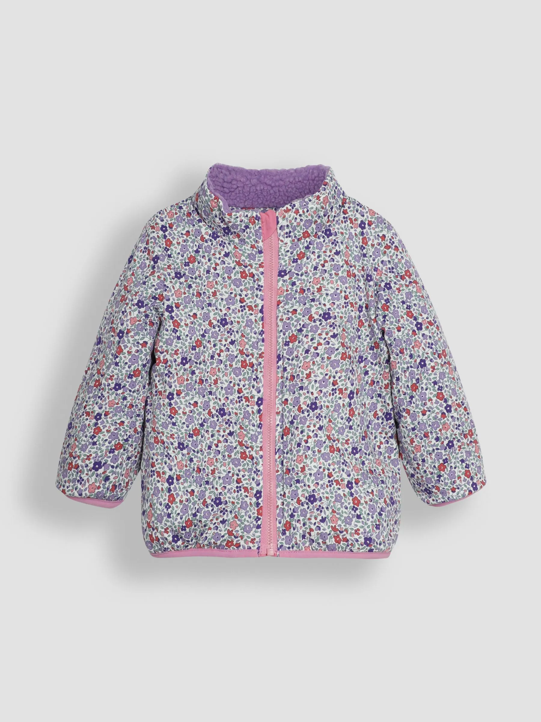 Lilac Purple Dino Reversible Hooded Teddy Fleece