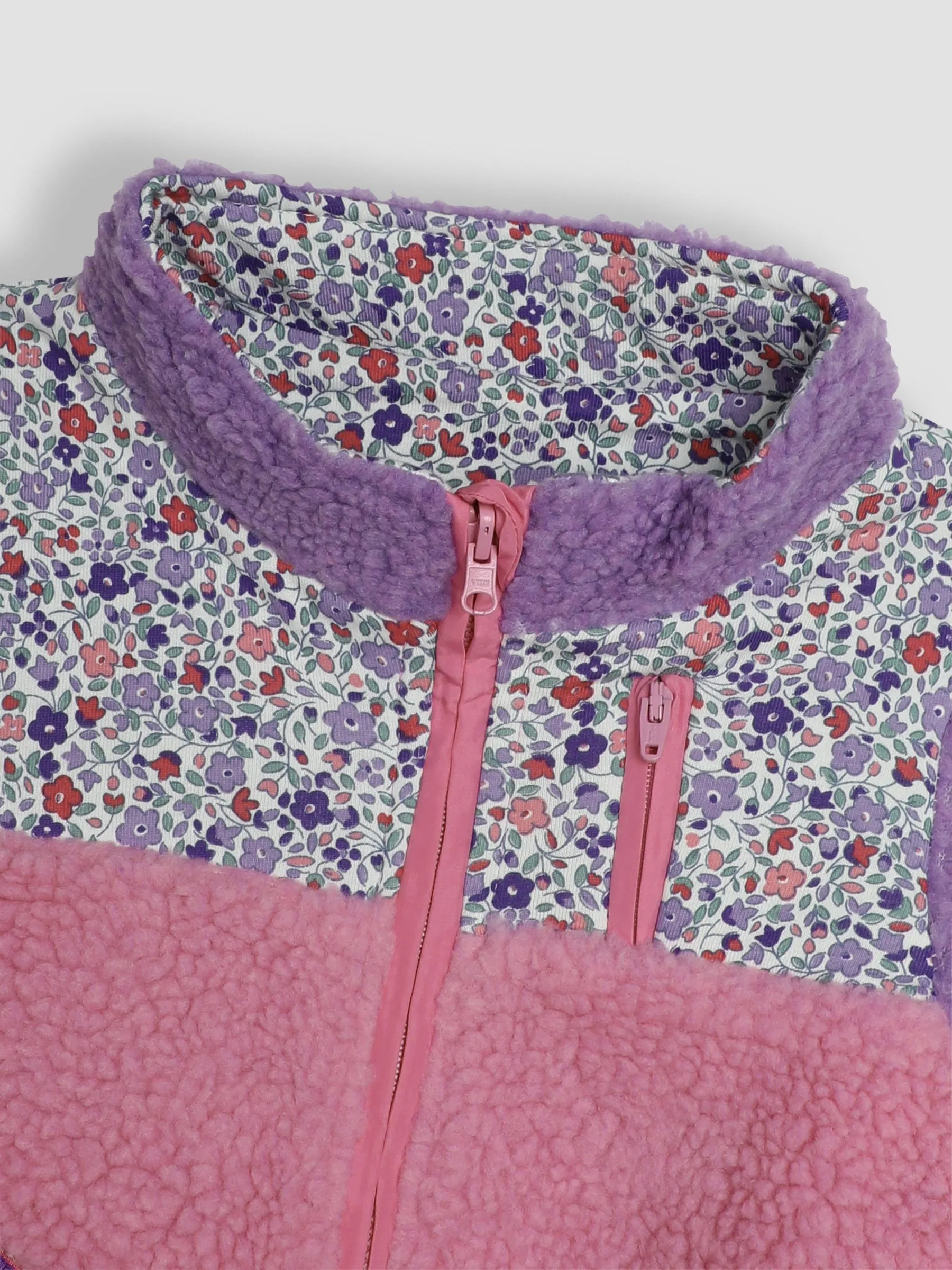 Lilac Purple Dino Reversible Hooded Teddy Fleece