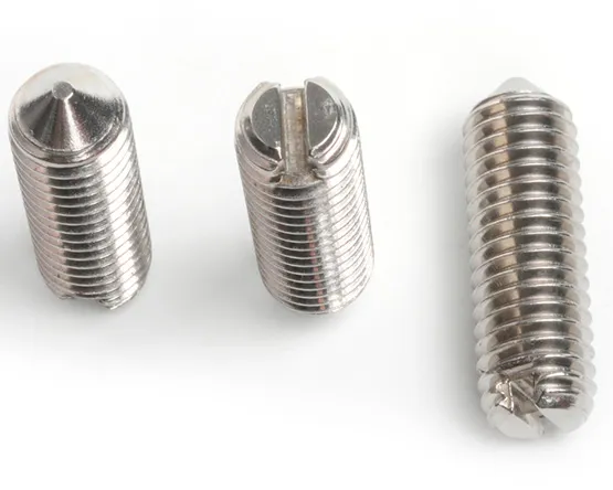 M12 X 25 SLOTTED SET SCREW CONE POINT DIN 553 / ISO 7434 A2 STAINLESS STEEL