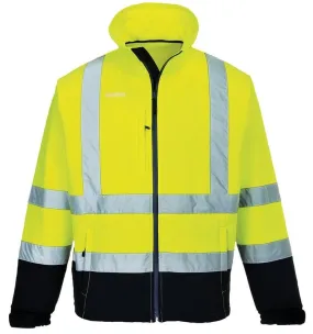 Portwest - Yellow/Navy Hi-Vis Contrast Softshell (3L) - PW-S425YNR