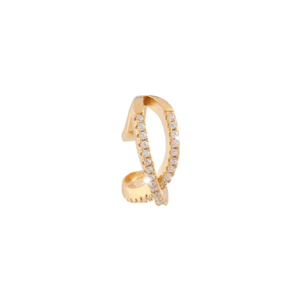 Rebecca, Earring Cuff Yellow Gold , One Size