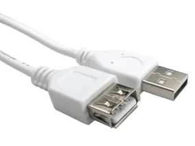 RS PRO USB 2.0, Male USB A to Female USB A, 1m